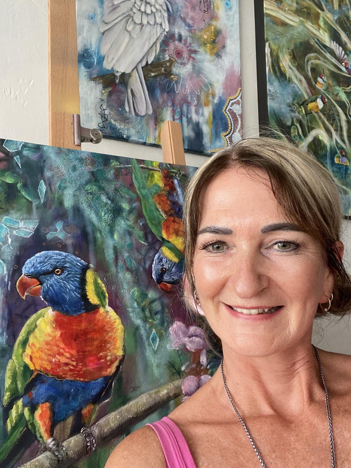 Ulysses Pfunder in her studio